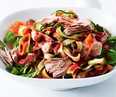 Tuna and vegetable fettuccine